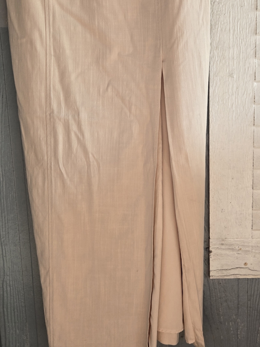 Zara Beige Spaghetti-Strap Maxi Dress with Side Slit - Picture 7 of 10